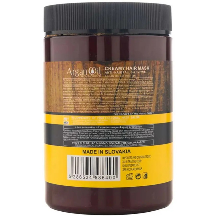 ماسک مو فاقد سولفات انواع مو حاوی روغن آرگان لایتنس 1000ml