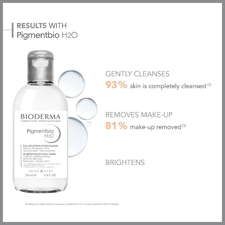 میسلار واتر ضد لک و روشن کننده بایودرما مدل PIGMENTBIO H2O حجم 250 میل