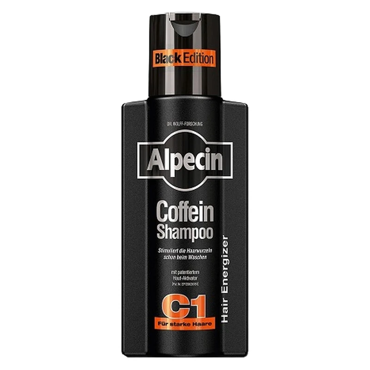 شامپو مشکی تقویتکننده و ضد ریزش مو آلپسین مدل CAFFEINE