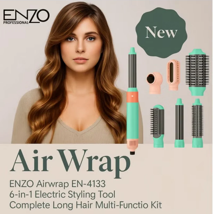 سشوار و مولتیاستایلر 6 کاره انزو ENZO Professional Airwrap Complete Long EN-4133