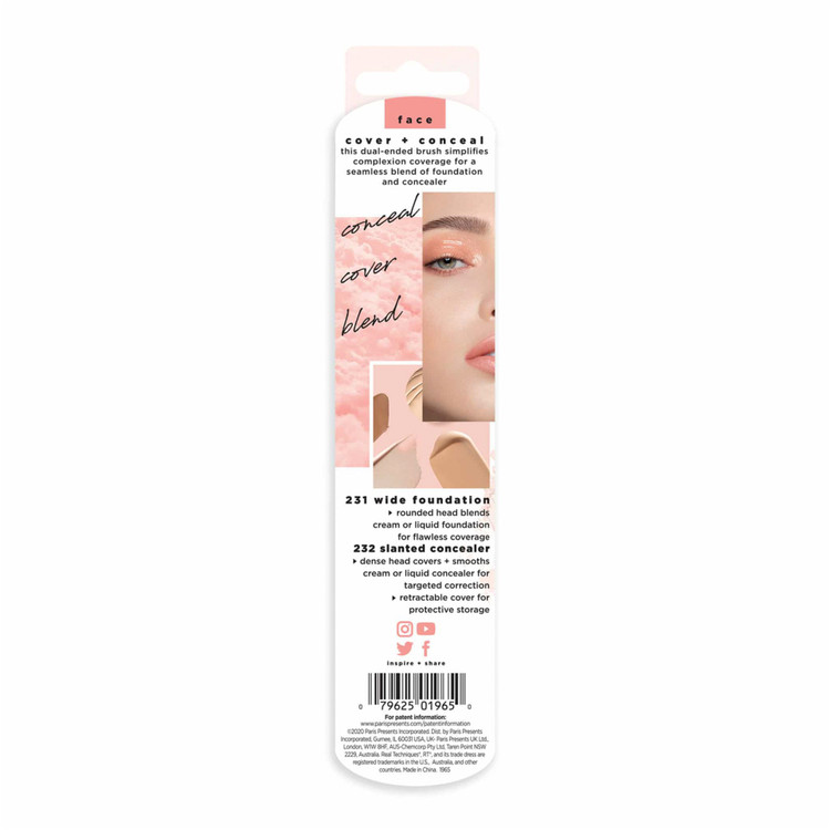 براش دو طرفه Real Techniques مدل 231 + 232 (Cover & Conceal)